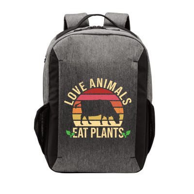 Love Animals Eat Plants Funny Gift Funny Vegan And Vegetarian Gift Vector Backpack