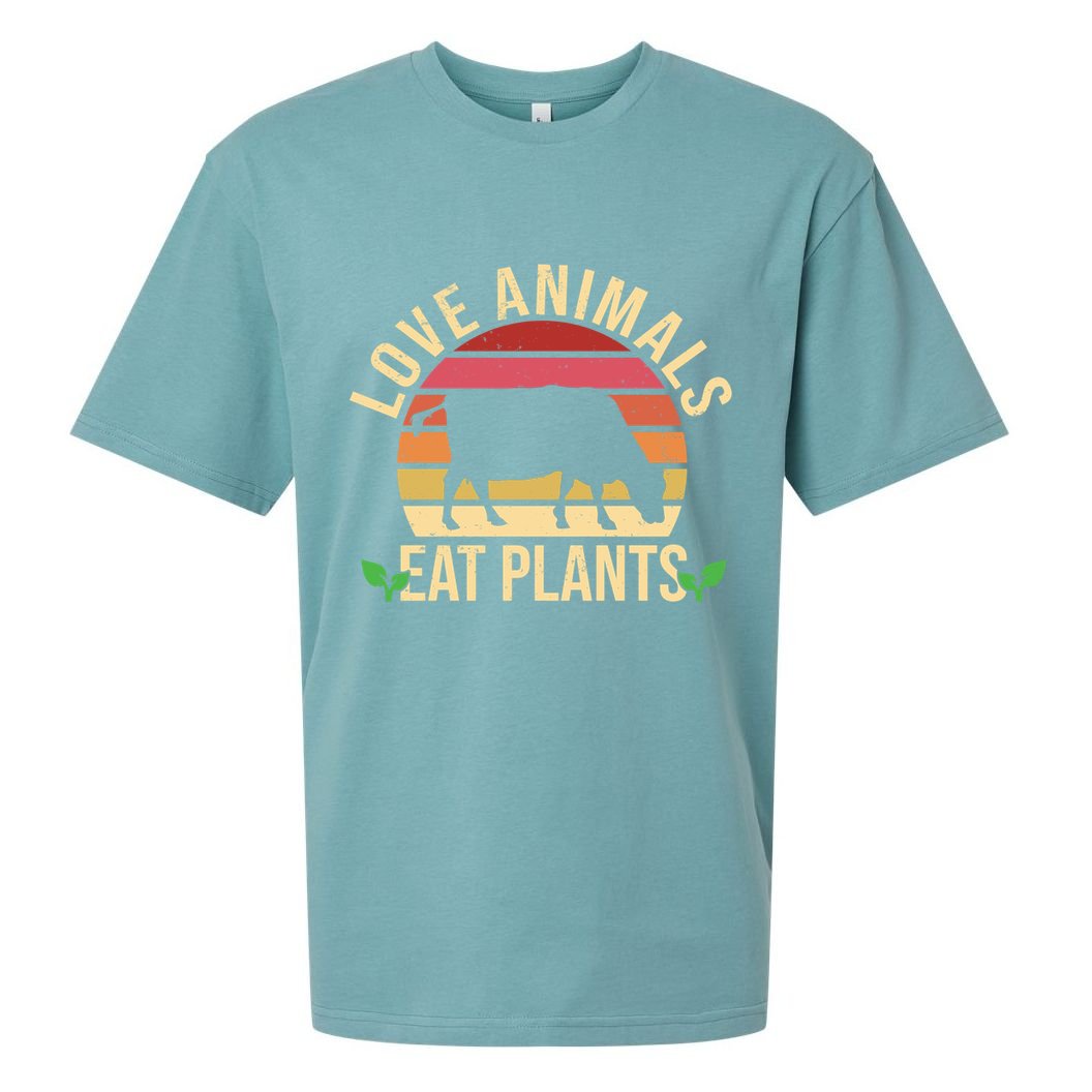 Love Animals Eat Plants Funny Gift Funny Vegan And Vegetarian Gift Sueded Cloud Jersey T-Shirt