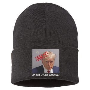 Liberal Advisory Explicit Content Trump Mugshot Sustainable Knit Beanie