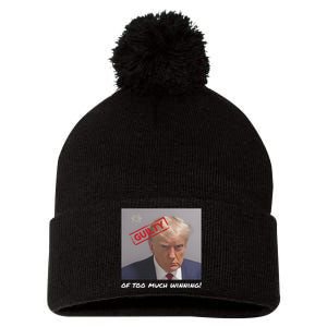 Liberal Advisory Explicit Content Trump Mugshot Pom Pom 12in Knit Beanie