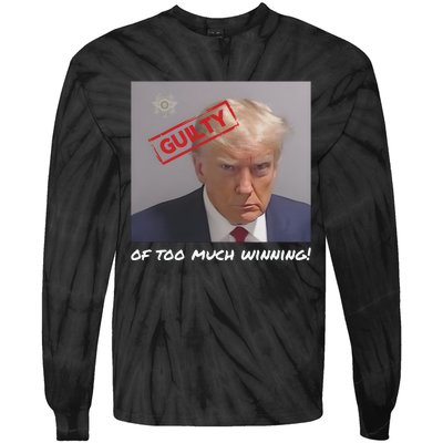 Liberal Advisory Explicit Content Trump Mugshot Tie-Dye Long Sleeve Shirt