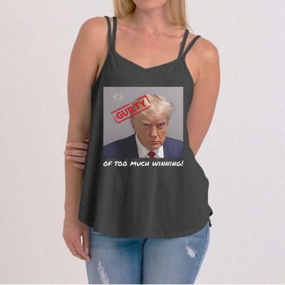 Liberal Advisory Explicit Content Trump Mugshot Women's Strappy Tank