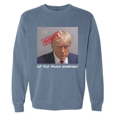 Liberal Advisory Explicit Content Trump Mugshot Garment-Dyed Sweatshirt