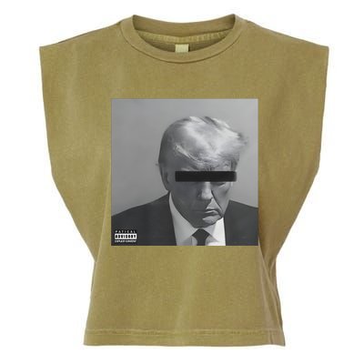 Liberal Advisory Explicit Content Trump Mugshot Garment-Dyed Women's Muscle Tee