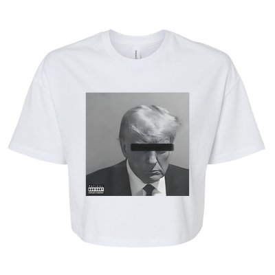 Liberal Advisory Explicit Content Trump Mugshot Bella+Canvas Jersey Crop Tee