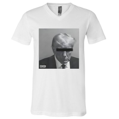 Liberal Advisory Explicit Content Trump Mugshot V-Neck T-Shirt