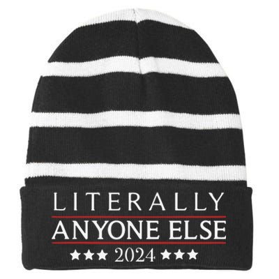 Literally Anyone Else 2024 Striped Beanie with Solid Band