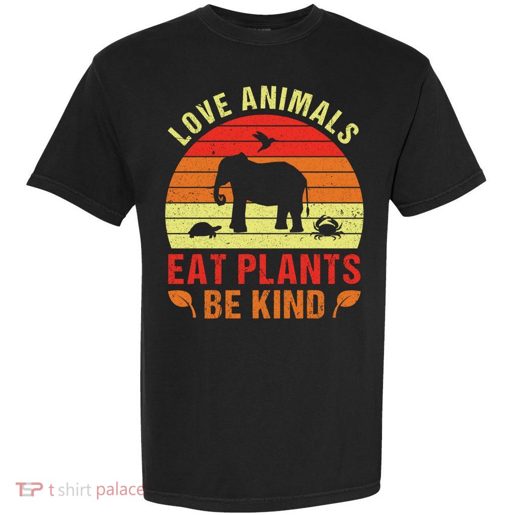 Love Animals Eat Plants Meme Vegan Plant Powered Vegetarian Gift Garment-Dyed Heavyweight T-Shirt