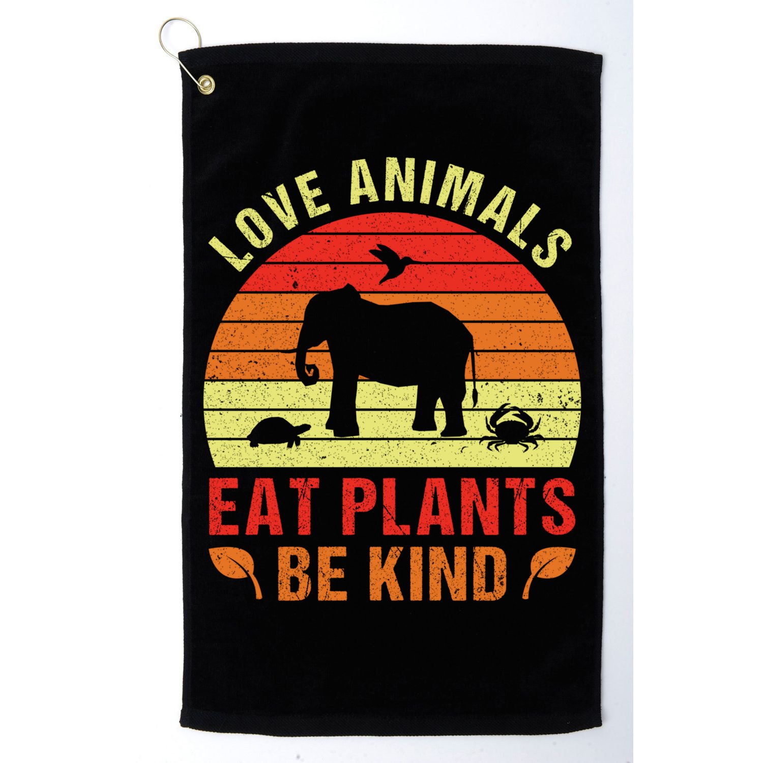 Love Animals Eat Plants Meme Vegan Plant Powered Vegetarian Gift Golf Towel