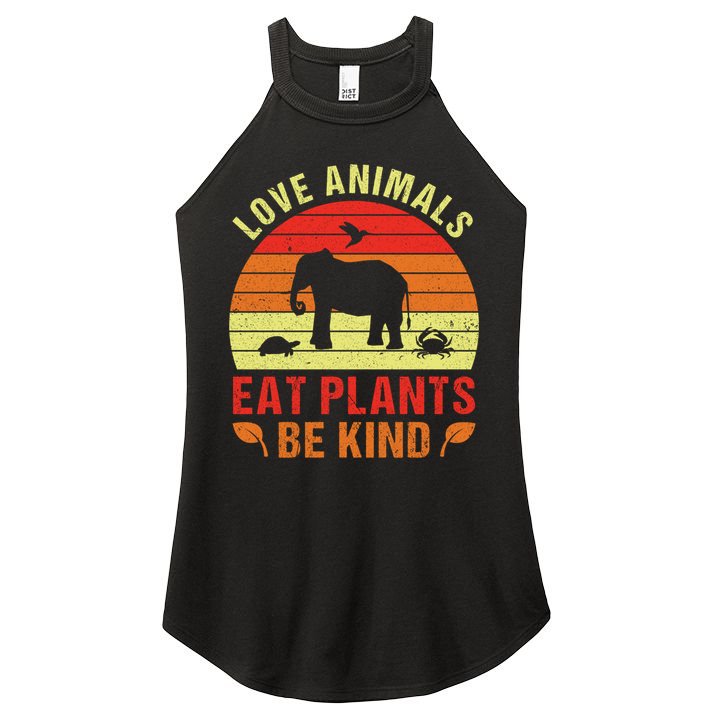 Love Animals Eat Plants Meme Vegan Plant Powered Vegetarian Gift Women's Perfect Tri Rocker Tank
