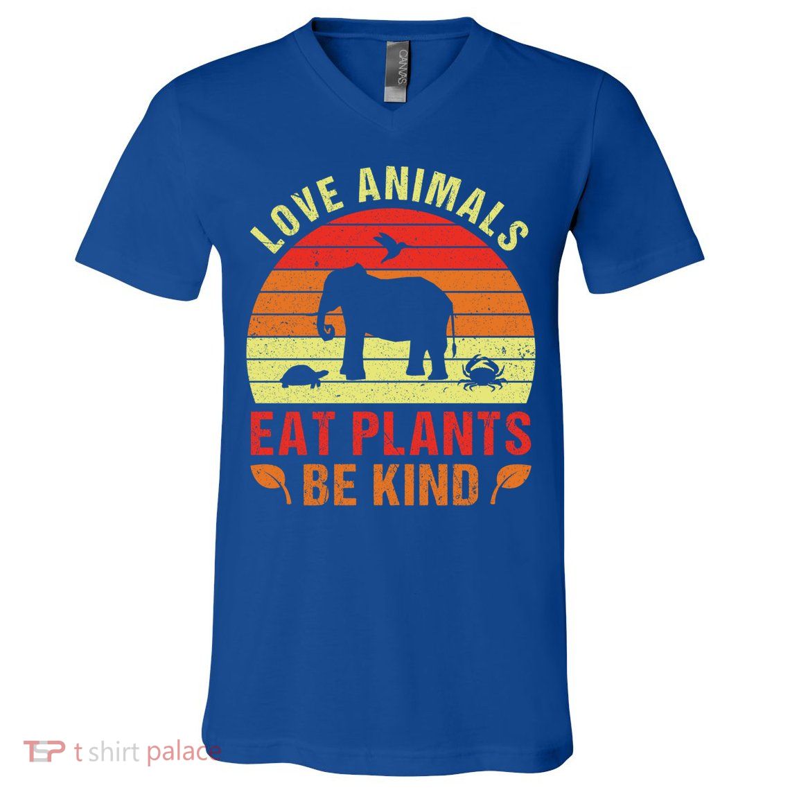 Love Animals Eat Plants Meme Vegan Plant Powered Vegetarian Gift V-Neck T-Shirt