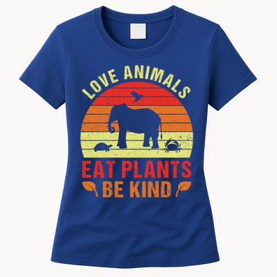 Love Animals Eat Plants Meme Vegan Plant Powered Vegetarian Gift Womens T-Shirt