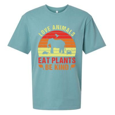 Love Animals Eat Plants Meme Vegan Plant Powered Vegetarian Gift Sueded Cloud Jersey T-Shirt