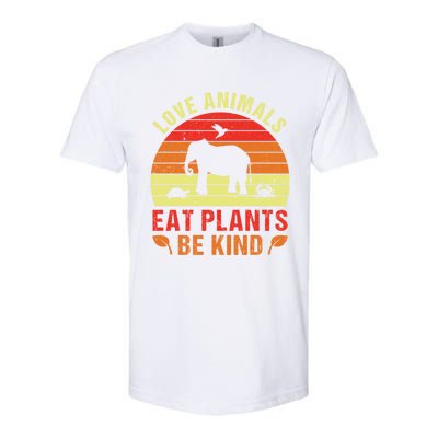 Love Animals Eat Plants Meme Vegan Plant Powered Vegetarian Gift Softstyle CVC T-Shirt