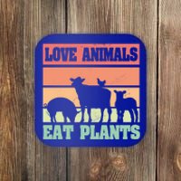 Love Animals Eat Plants Vegetarian Vegan Gift Coaster