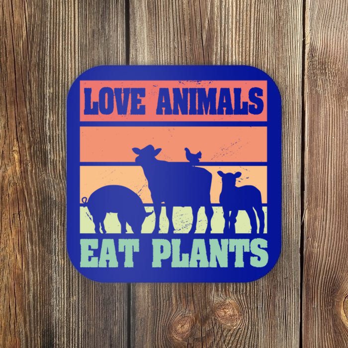 Love Animals Eat Plants Vegetarian Vegan Gift Coaster