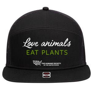 Love Animals; Eat Plants Great Gift 7 Panel Mesh Trucker Snapback Hat