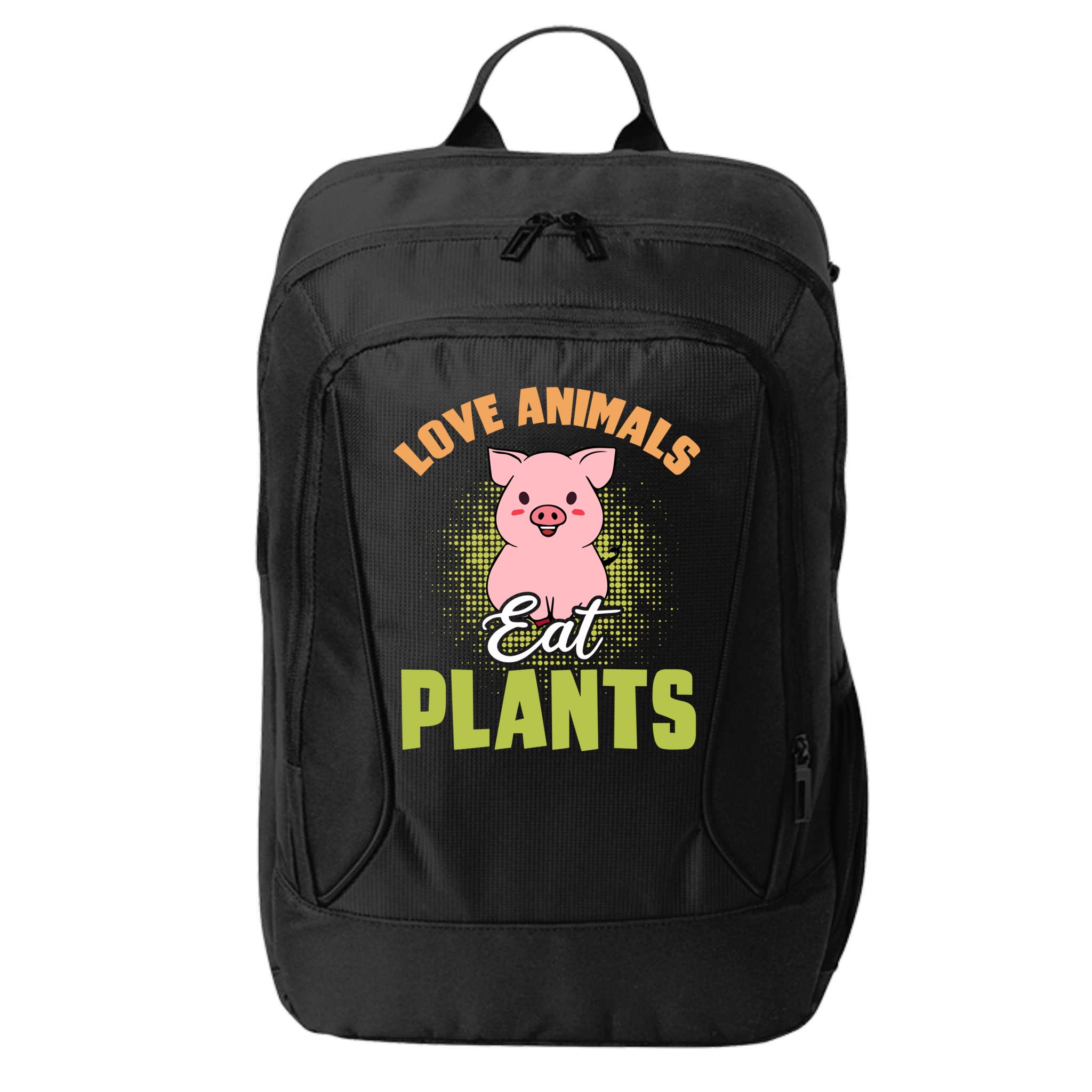 Love Animal Eat Plants Diet Vegan Veganism Meat Free Gift City Backpack