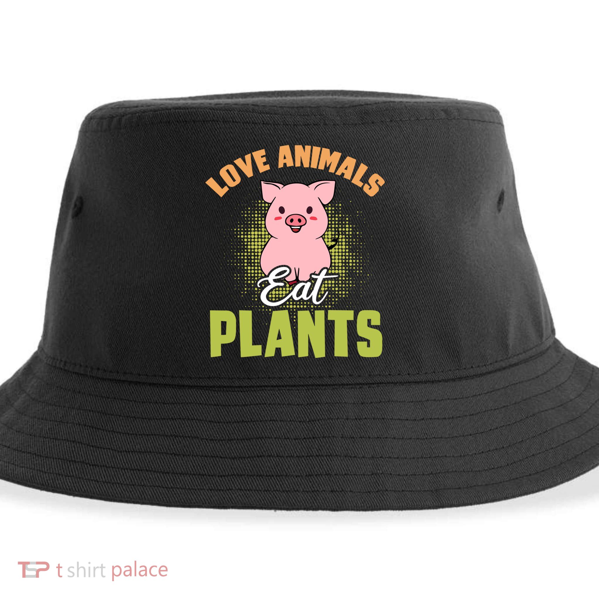 Love Animal Eat Plants Diet Vegan Veganism Meat Free Gift Sustainable Bucket Hat