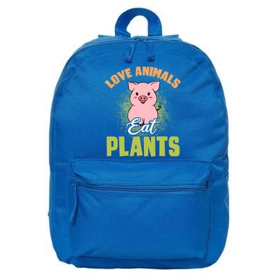 Love Animal Eat Plants Diet Vegan Veganism Meat Free Gift 16 in Basic Backpack