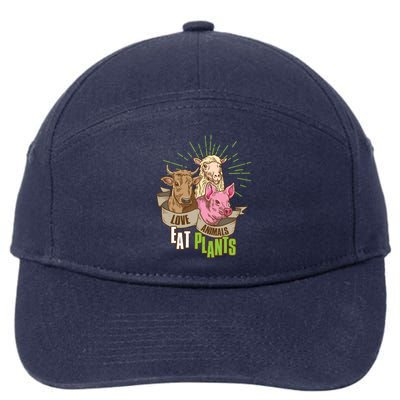 Love Animals Eat Plants Vegan Great Gift 7-Panel Snapback Hat