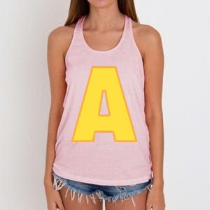 Letter A Funny Chipmunk Group Matching Halloween Costume Women's Knotted Racerback Tank