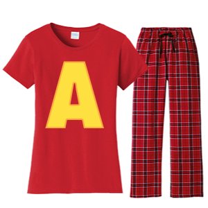 Letter A Funny Chipmunk Group Matching Halloween Costume Women's Flannel Pajama Set