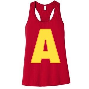 Letter A Funny Chipmunk Group Matching Halloween Costume Women's Racerback Tank