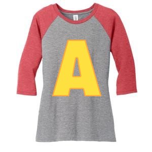 Letter A Funny Chipmunk Group Matching Halloween Costume Women's Tri-Blend 3/4-Sleeve Raglan Shirt