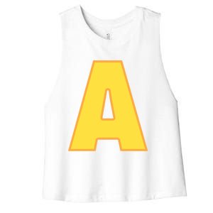 Letter A Funny Chipmunk Group Matching Halloween Costume Women's Racerback Cropped Tank