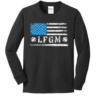 Lfgm American Flag Baseball Fan Gifts Lfgm Kids Long Sleeve Shirt