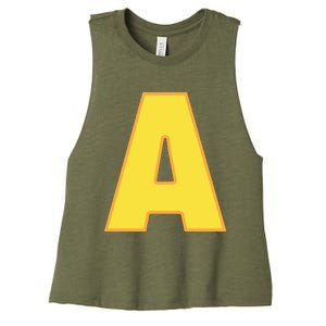 Letter A Funny Chipmunk Group Matching Halloween Costume Women's Racerback Cropped Tank