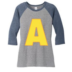 Letter A Funny Chipmunk Group Matching Halloween Costume Women's Tri-Blend 3/4-Sleeve Raglan Shirt