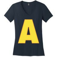 Letter A Funny Chipmunk Group Matching Halloween Costume Women's V-Neck T-Shirt