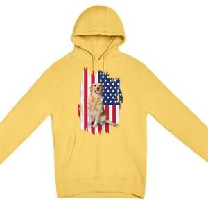 Labrador American Flag 4th Of July Patriotic Dog Funny Gift Premium Pullover Hoodie