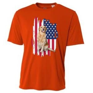 Labrador American Flag 4th Of July Patriotic Dog Funny Gift Cooling Performance Crew T-Shirt