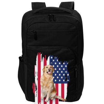 Labrador American Flag 4th Of July Patriotic Dog Funny Gift Impact Tech Backpack