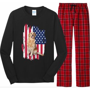 Labrador American Flag 4th Of July Patriotic Dog Funny Gift Long Sleeve Pajama Set