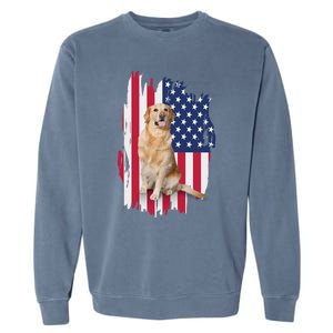 Labrador American Flag 4th Of July Patriotic Dog Funny Gift Garment-Dyed Sweatshirt