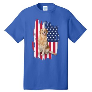 Labrador American Flag 4th Of July Patriotic Dog Funny Gift Tall T-Shirt