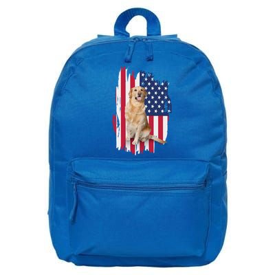 Labrador American Flag 4th Of July Patriotic Dog Funny Gift 16 in Basic Backpack