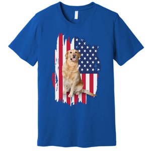 Labrador American Flag 4th Of July Patriotic Dog Funny Gift Premium T-Shirt