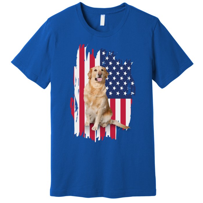 Labrador American Flag 4th Of July Patriotic Dog Funny Gift Premium T-Shirt