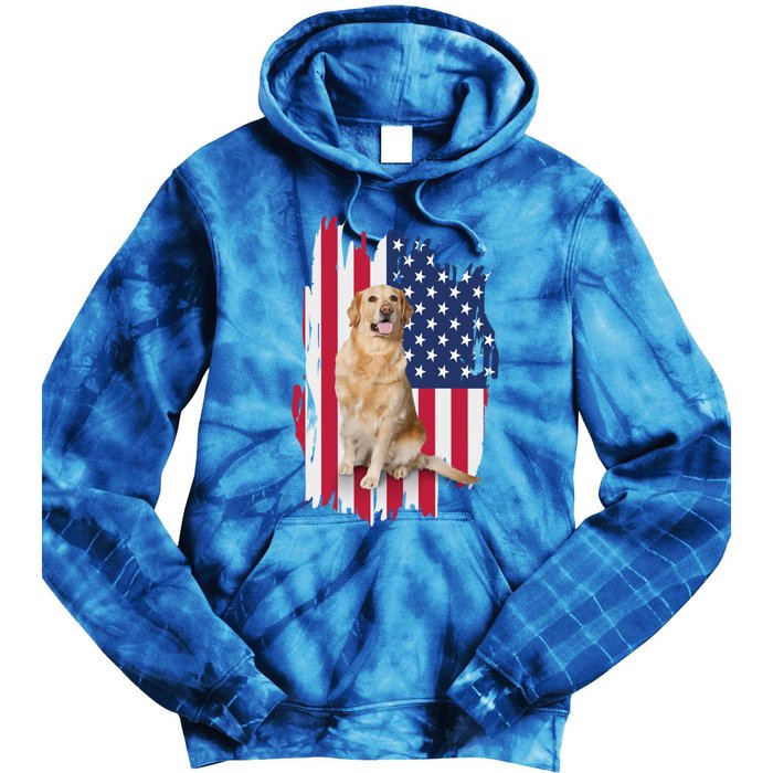 Labrador American Flag 4th Of July Patriotic Dog Funny Gift Tie Dye Hoodie