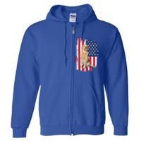 Labrador American Flag 4th Of July Patriotic Dog Funny Gift Full Zip Hoodie