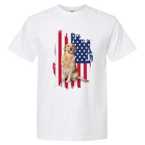 Labrador American Flag 4th Of July Patriotic Dog Funny Gift Garment-Dyed Heavyweight T-Shirt