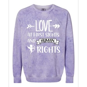 Love At First Sights And Hu Rights Gift Colorblast Crewneck Sweatshirt