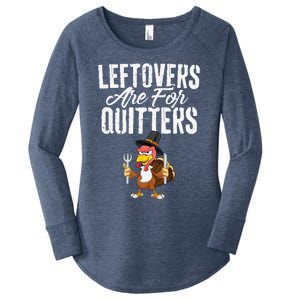 Leftovers Are For Quitters Funny Thanksgiving Turkey Women's Perfect Tri Tunic Long Sleeve Shirt