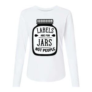 Labels Are For Jars Not People Womens Cotton Relaxed Long Sleeve T-Shirt