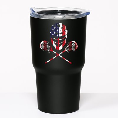 Lacrosse American Flag Lax Helmet Sticks Tumbler